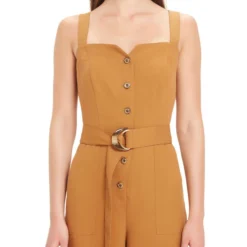 Jumpsuit De Tirantes Con Cinturón Mujer -Tienda Barata Femvesti 43219668 x4