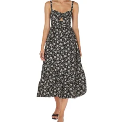 Springfield Vestido Midi Con Flores Mujer