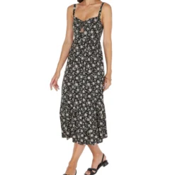 Springfield Vestido Midi Con Flores Mujer -Tienda Barata Femvesti 43220529 x3