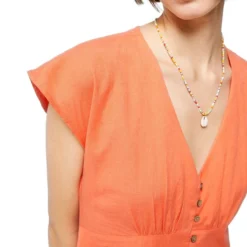 Springfield Vestido Midi Con Botones Mujer -Tienda Barata Femvesti 43220573 x4