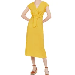 Vestido Midi Con Nudo Mujer