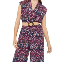 Jumpsuit De Corte Recto Con Cinturón Mujer -Tienda Barata Femvesti 43221741 x3