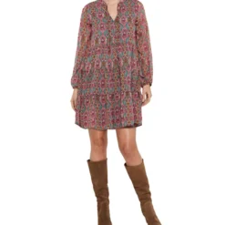 Vestido Mini De Manga Larga Mujer