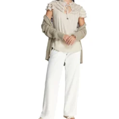 Blusa De Cuello Redondo Y Manga Corta Mujer -Tienda Barata Femvesti 43229863 x4