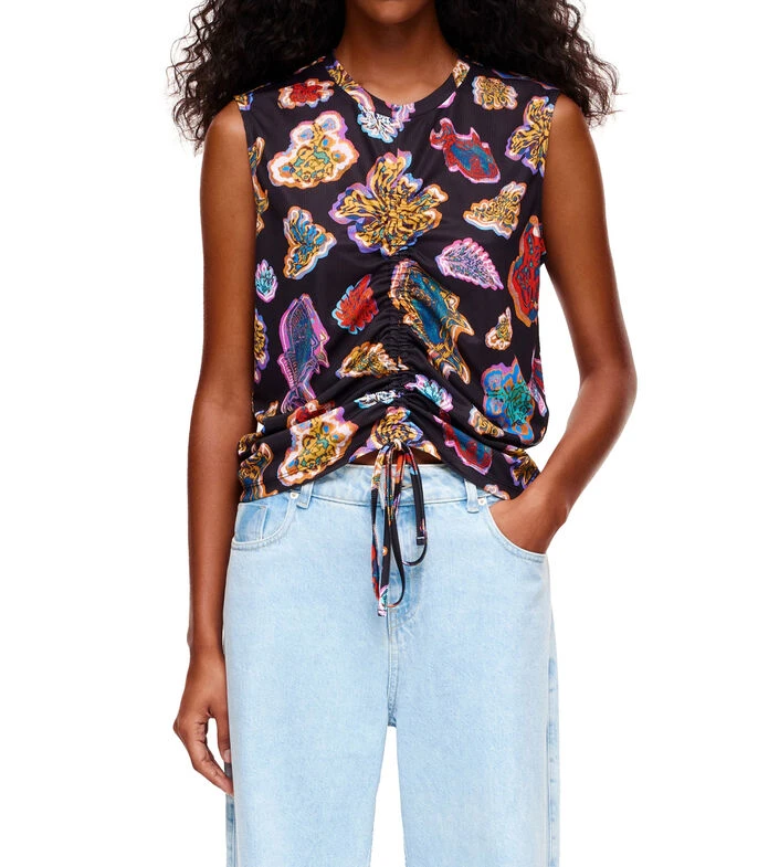 Blusa Sin Mangas Estampada Mujer 1 Blusa Sin Mangas Estampada Mujer