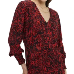 Vestido Midi Manga Larga Estampado Mujer -Tienda Barata Femvesti 43240347 x3