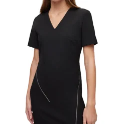 Boss Vestido Con Escote En Pico Y Detalles De Cremallera Mujer -Tienda Barata Femvesti 43243220 x3