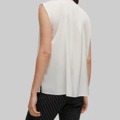 Boss Blusa Sin Mangas Regular Fit En Seda Con Elástico Mujer -Tienda Barata Femvesti 43243244 x3