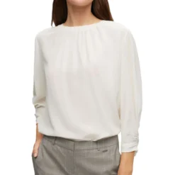 Boss Blusa Regular Fit De Seda Lavada Mujer