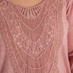 October Blusa Bordada De Manga 3,4 Mujer -Tienda Barata Femvesti 43248851 x4