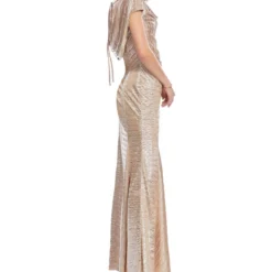 Vestido De Noche Maxi Con Pliegues Mujer -Tienda Barata Femvesti 43249947 x3