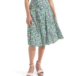 Falda Midi De Corte Regular Con Diseño Floral Y Paisley Melina Mujer