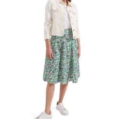 Falda Midi De Corte Regular Con Diseño Floral Y Paisley Melina Mujer -Tienda Barata Femvesti 43264063 x3