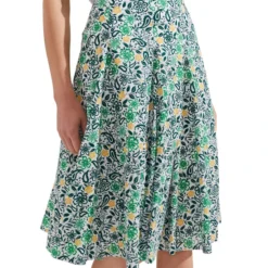 Falda Midi De Corte Regular Con Diseño Floral Y Paisley Melina Mujer -Tienda Barata Femvesti 43264063 x4