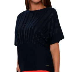 Blusa Con Franjas De Manga Corta Mujer -Tienda Barata Femvesti 43266726 x4