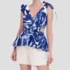 BCBGMAXAZRIA Blusa Estampada Sin Mangas Mujer
