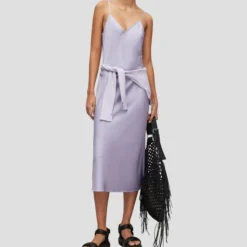 AllSaints Vestido Midi Con Tirantes Hera Mujer -Tienda Barata Femvesti 43273964 x3