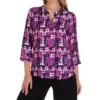 Blusa Estampada Con Mangas 3,4 Mujer