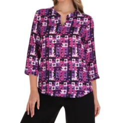 Blusa Estampada Con Mangas 3,4 Mujer