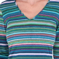 Blusa De Manga 3,4 Con Rayas Mujer -Tienda Barata Femvesti 43279206 x4