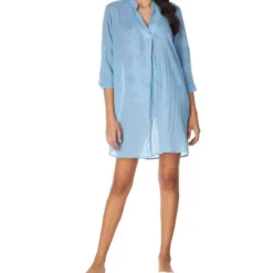 Camisa De Playa Larga Con Manga 3,4 Mujer -Tienda Barata Femvesti 43279449 x3