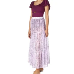 Falda De Playa Maxi De Corte Recto Con Hojas Mujer -Tienda Barata Femvesti 43279472 x3