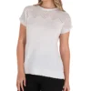 Blusa De Manga Corta Con Acabado Calado Mujer