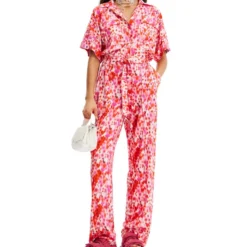 Desigual Jumpsuit Regular Con Flores Desenfocadas Mujer