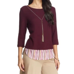 Blusa Lisa Manga Larga Mujer