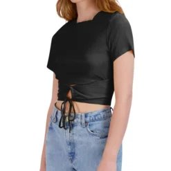 BCBGeneration Blusa Crop Top Lisa Manga Corta Mujer -Tienda Barata Femvesti 43289093 x4