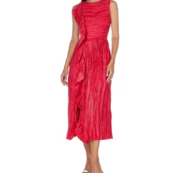 ULLA JOHNSON Vestido Midi Plisado Circe Mujer