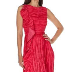 ULLA JOHNSON Vestido Midi Plisado Circe Mujer -Tienda Barata Femvesti 43289451 x3