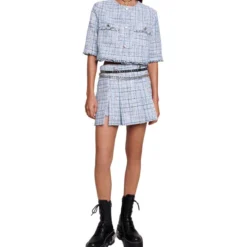 Maje Falda Corta De Silueta Recta Con Jaspeado Mujer -Tienda Barata Femvesti 43290126 x3