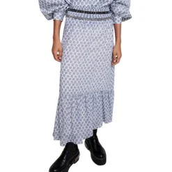 Maje Falda Maxi De Corte Recto Con Monogram Mujer