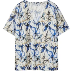 ADOLFO DOMINGUEZ Blusa Estampada Manga Corta Mujer