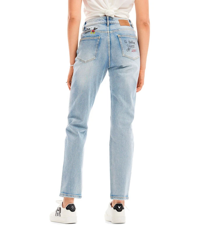 Desigual Jeans Estilo Vaquero Rectos Con Mickey Mouse Mujer 2 Desigual Jeans Estilo Vaquero Rectos Con Mickey Mouse Mujer - Imagen 2