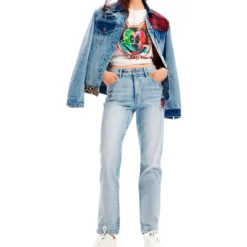 Desigual Jeans Estilo Vaquero Rectos Con Mickey Mouse Mujer 7 Desigual Jeans Estilo Vaquero Rectos Con Mickey Mouse Mujer -Tienda Barata Femvesti 43293580 x3