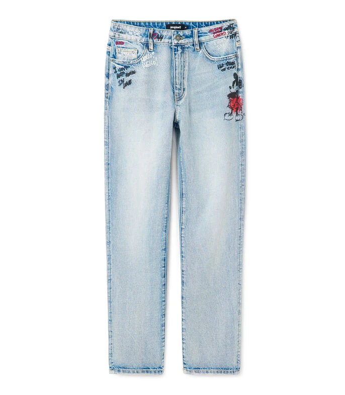 Desigual Jeans Estilo Vaquero Rectos Con Mickey Mouse Mujer 5 Desigual Jeans Estilo Vaquero Rectos Con Mickey Mouse Mujer - Imagen 5