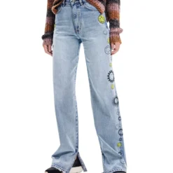 Desigual Jeans Smiley Acampanado Mujer