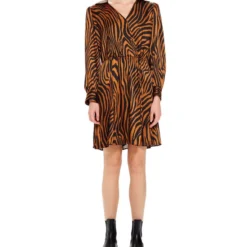 Vestido Animal Print Envolvente Mujer