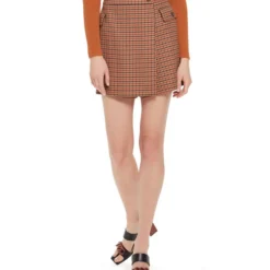 Falda Short De Cuadros Mujer