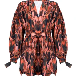 Vestido De Playa Corto Abstracto Maranta Mujer -Tienda Barata Femvesti 43306854 x4