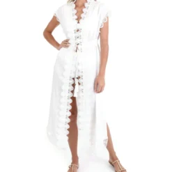 Túnica De Playa Con Encaje Manga Corta Mawii Mujer