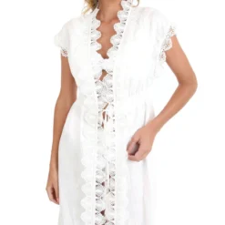 Túnica De Playa Con Encaje Manga Corta Mawii Mujer -Tienda Barata Femvesti 43306940 x3