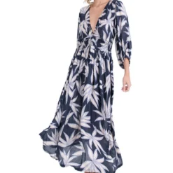Vestido De Playa Largo Con Hojas Kentia Mujer