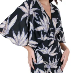 Vestido De Playa Mini Kentia Con Hojas Mujer -Tienda Barata Femvesti 43307019 x3