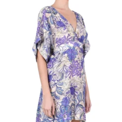Kaftan Floral Con Manga Corta Persea Mujer -Tienda Barata Femvesti 43307023 x3