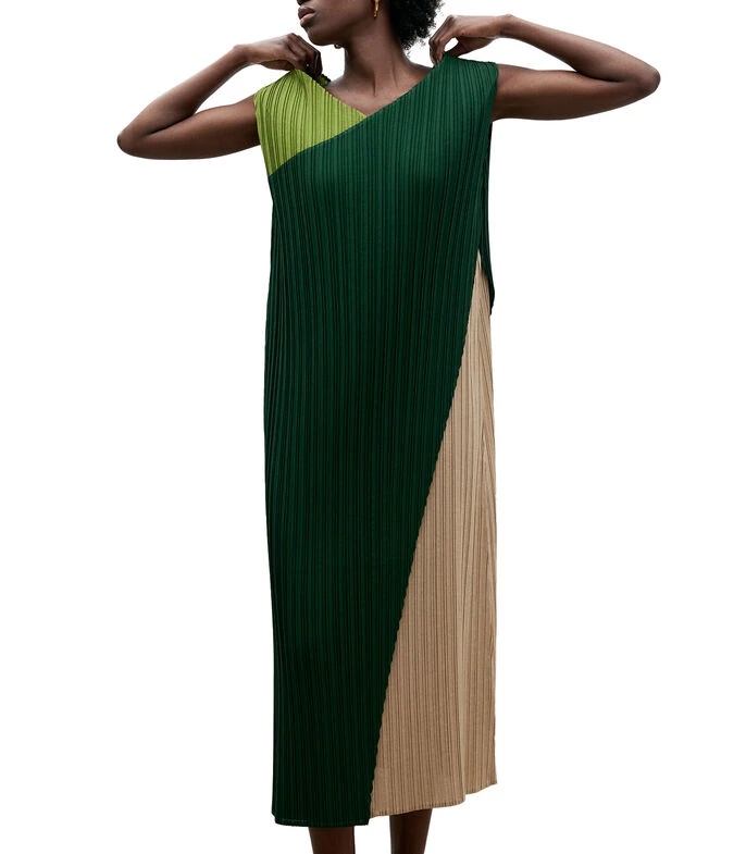 ADOLFO DOMINGUEZ Vestido Largo Sin Mangas Con Bloques De Color Mujer 3 ADOLFO DOMINGUEZ Vestido Largo Sin Mangas Con Bloques De Color Mujer - Imagen 3