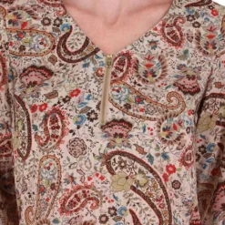 Blusa De Cuello V Y Manga 3,4 Mujer -Tienda Barata Femvesti 43312576 x4