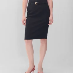 Falda Silueta Lápiz Con Cinturón Mujer